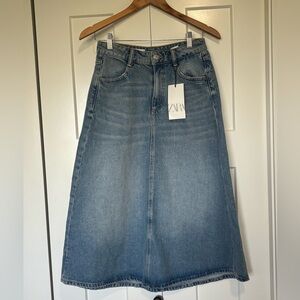 Zara Light Blue Denim Skirt